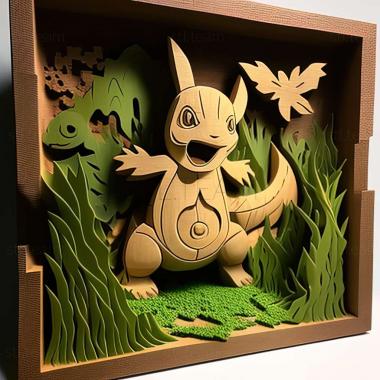 3D model The Grass Route Popocco Grass Pokmon Battle (STL)